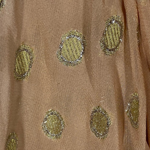 Raga Kenna Metallic Dot Mini Dress Peach Gold Silver Sparkle Womens Size XS - Picture 10 of 11